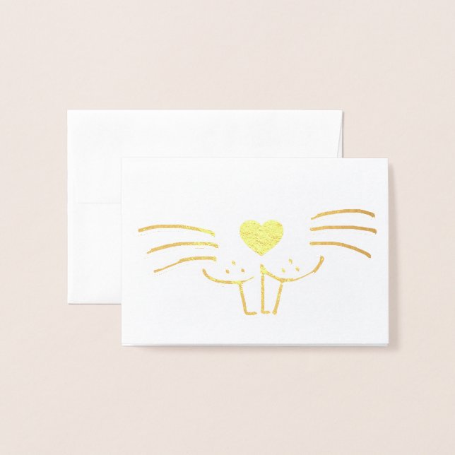 Carte Dorée Drôle mignon lapin de Pâques dessin animé (Devant avec enveloppe)