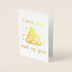 Carte Dorée Drôle Naughty Poop Valentine's Day Love You