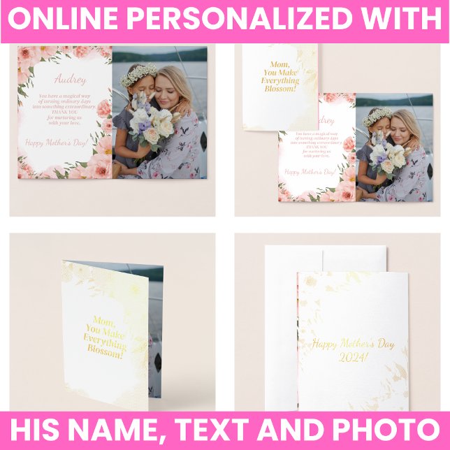 Carte Dorée Élégant Floral (Elegant Floral Foil Card
)