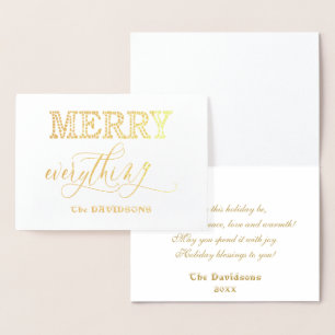 Carte Dorée Elégant Holiday Gold MERRY Tout Typographie