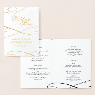 Carte Dorée Élégant Mariage de swashes Gold Foil