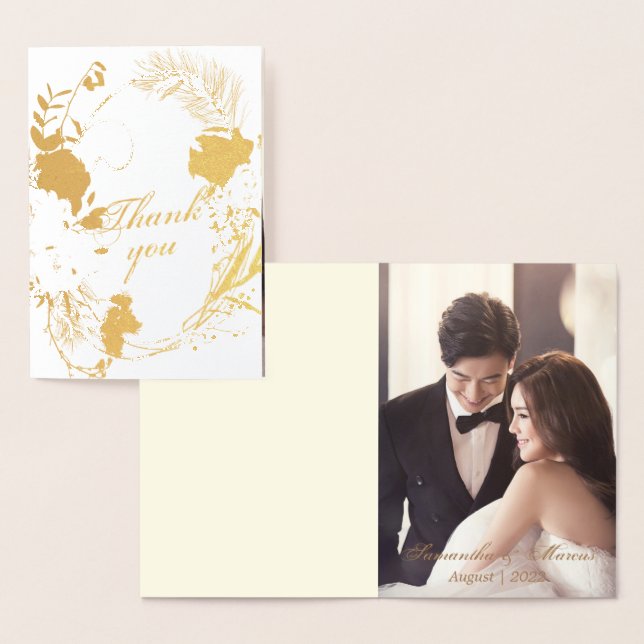 Carte Dorée Élégant or vin Bourgogne Rose Couronne Photo Réel (Affichage)