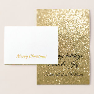 Carte Dorée Élégante étincelle d'or de Noël