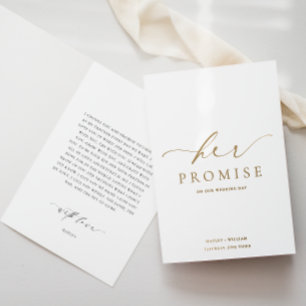 Carte Dorée Ellesmere Her Promesse Vows Book Mariage