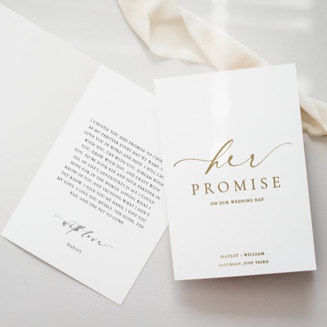 Carte Dorée Ellesmere Her Promesse Vows Book Mariage (Créateur téléchargé)