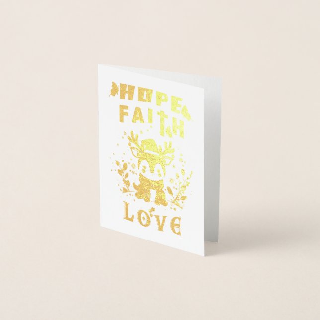 Carte Dorée Espoir Foi Amour (Devant)