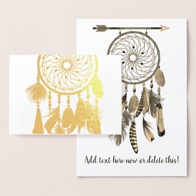 Carte Dorée Feathers Dreamcatcher | Pour toute occasion (Affichage)