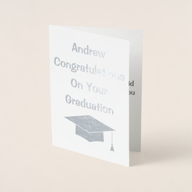 Carte Dorée Félicitations à la graduation personnalisée Metall (Devant)
