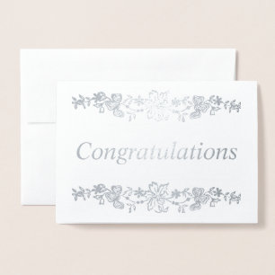 Carte Dorée Félicitations Argent
