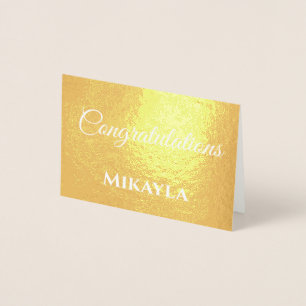 Carte Dorée Félicitations Blank Real Foil Card