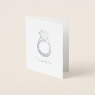 Carte Dorée Félicitations Diamond Fiançailles anneau Mariage