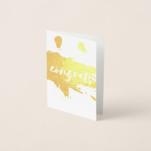 Carte Dorée Félicitations Foil brosse trait