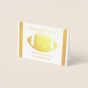 Carte Dorée Félicitations Football Player Note d'acceptation.