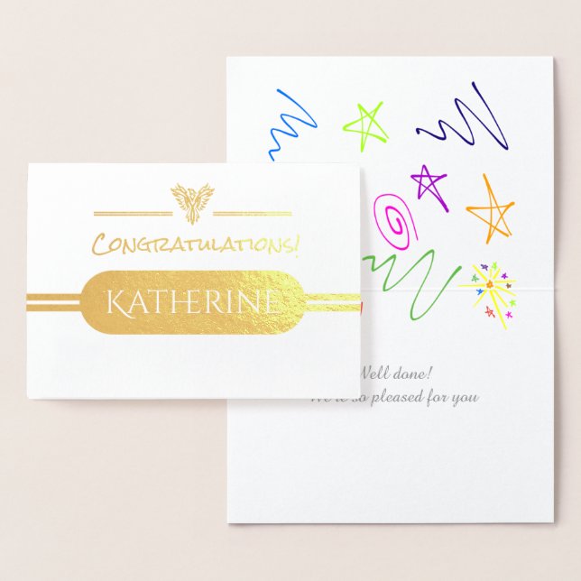 Carte Dorée Félicitations générales à la montée de l'emblème d (Affichage)