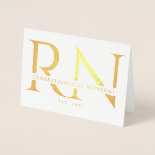 Carte Dorée Félicitations minimalistes aux infirmières autoris
