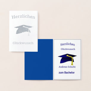 Carte Dorée Félicitations pour la remise des diplômes en allem
