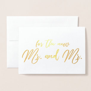 Carte Dorée Félicitations pour un beau mariage gay en calligra