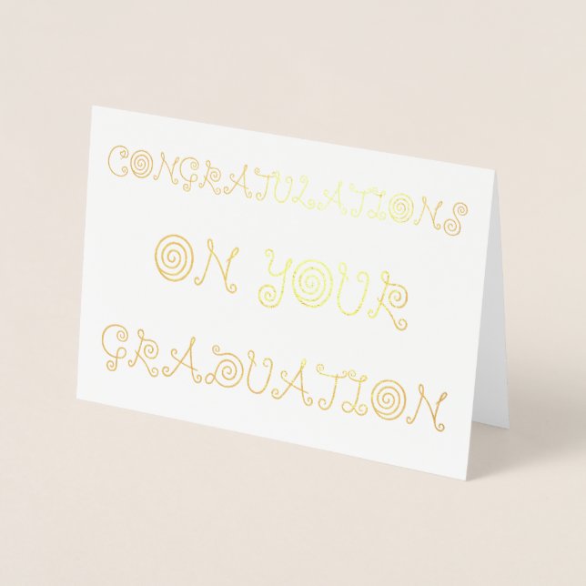 Carte Dorée Félicitations pour votre diplôme (Devant)