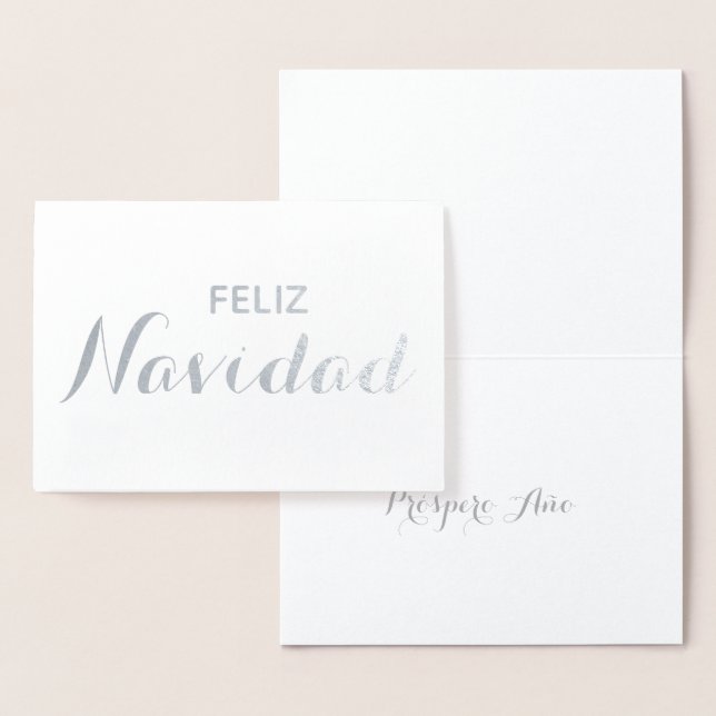 Carte Dorée Feliz Navidad Año espagnol élégant Script Noël (Affichage)