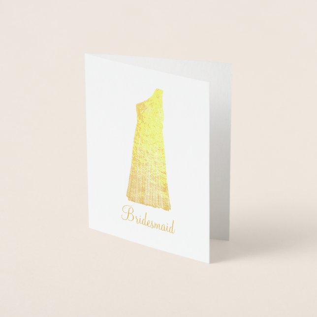 Carte Dorée Femme d'honneur Mariage du parti nuptial Gown (Devant)