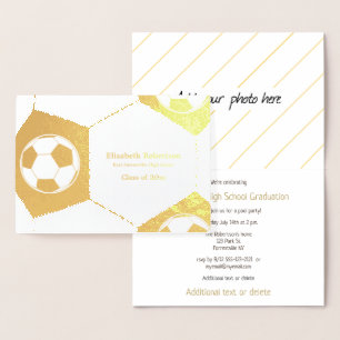 Carte Dorée Fête de fin d'études d'athlète de football or
