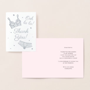 Carte Dorée Fête des mariées de la lingerie  de la fête Merci