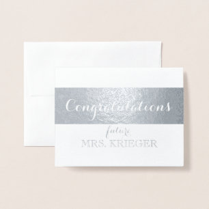 Carte Dorée Fête des mariées Félicitations à Future Mme.