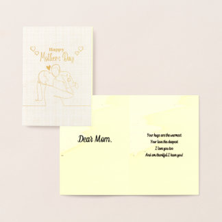 Carte Dorée Fête des Mères personnalisée en DIY avec poème ori