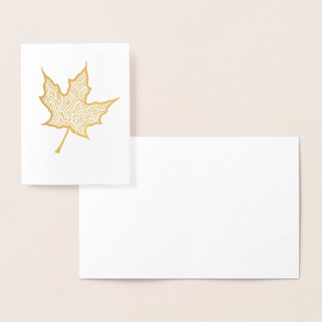 Carte Dorée Feuille d'érable en or (Affichage)