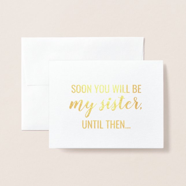 Carte Dorée Feuille d'Or | Demoiselle d'honneur drôle (Devant avec enveloppe)