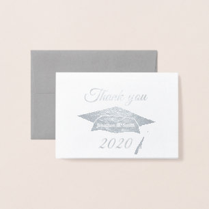 Carte Dorée Fiche de graduation Merci Foil