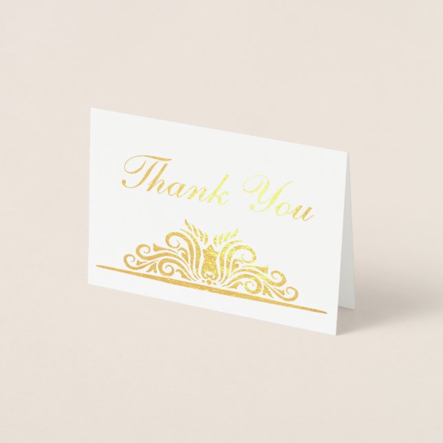 Carte Dorée Flamboyance élégante "Merci" (Devant)