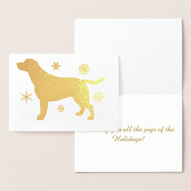 Carte Dorée Flammes de neige du Labrador Retriever (Affichage)