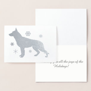 Carte Dorée Fléchettes de neige allemandes Shepard Dog GSD