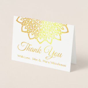 Carte Dorée Fleur d'or Mandala Merci
