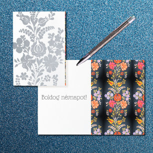 Carte Dorée Fleurs hongroises - luxe argent