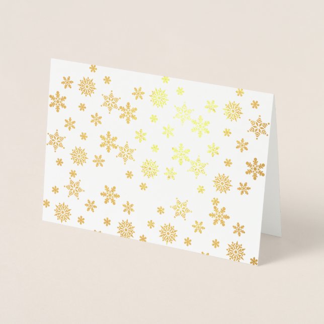Carte Dorée Flocons de neige dorés brillants (Devant)