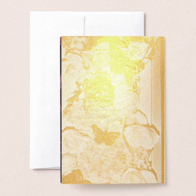 Carte Dorée Foil Card (Derrière avec enveloppe)