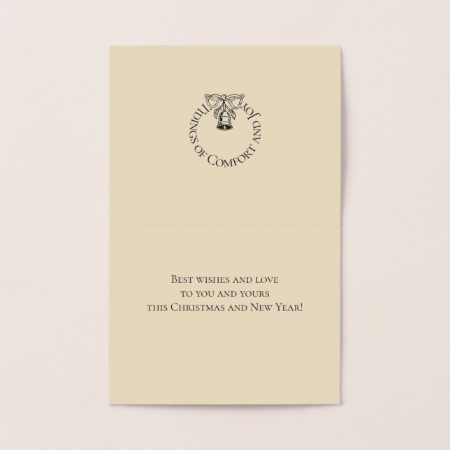 Carte Dorée Foil Joyeux Noël Snowflake Motif (Intérieur)