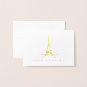 Carte Dorée Foil Tour Eiffel Paris   Mariage