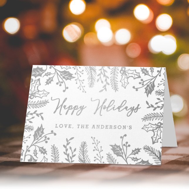 Carte Dorée Foliage de Noël branché (Créateur téléchargé)
