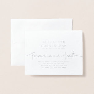 Carte Dorée Forever In Our Hearts Memorial Simple Citation Mod