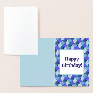 Carte Dorée Formes bleues Anniversaire