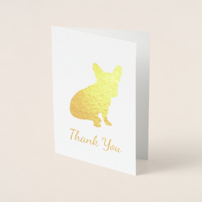 Carte Dorée Français Baby shower Bulldog Français Frenchie Fre (Devant)