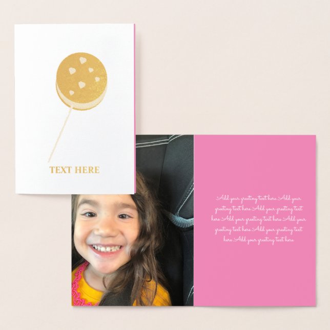 Carte Dorée Gâteau de cookie de la Saint-Valentin Pop Cœurs Or (Affichage)