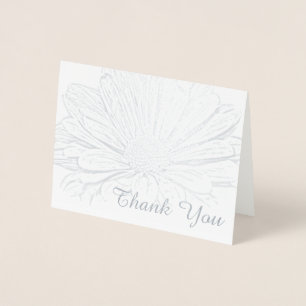 Carte Dorée Gerber Daisy Floral Merci Note