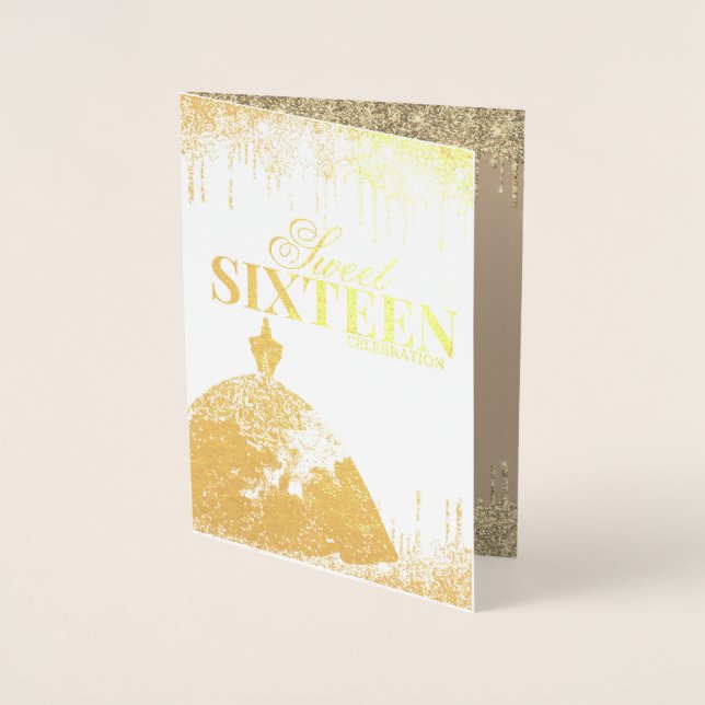 Carte Dorée Glamour d'or Parties scintillant étincelle Douce à (Devant)