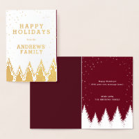 Gold Burgundy Chute neige hiver arbres vacances