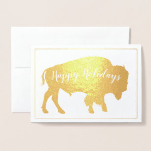 Carte Dorée Gold Foil Buffalo Holiday Thoreau Citation