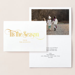Carte Dorée Gold Foil Classic Tis The Season Holiday Card